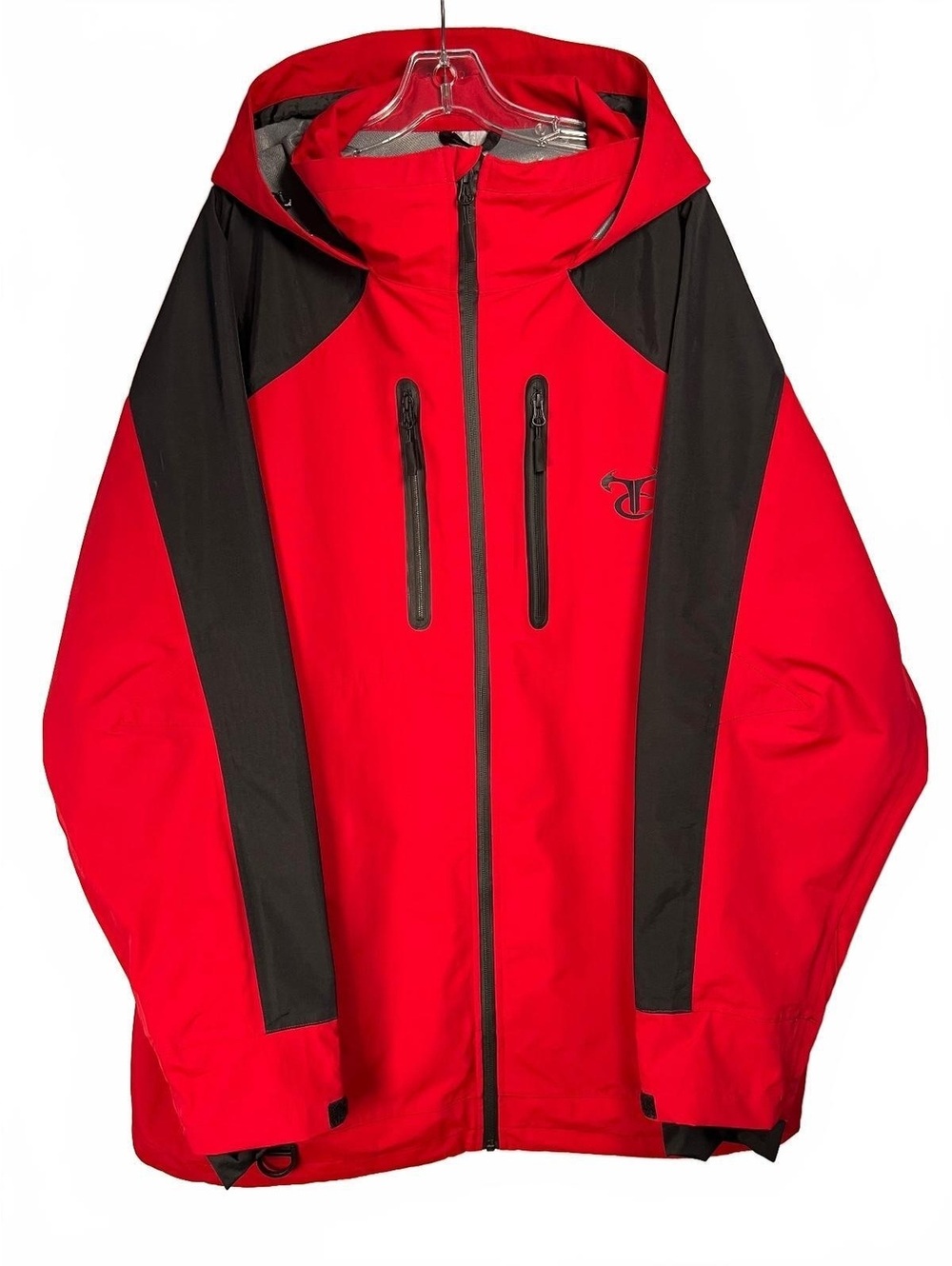 TrueTimber Fishing Men's Red and Black Hooded Rain Jacket Size 3XL